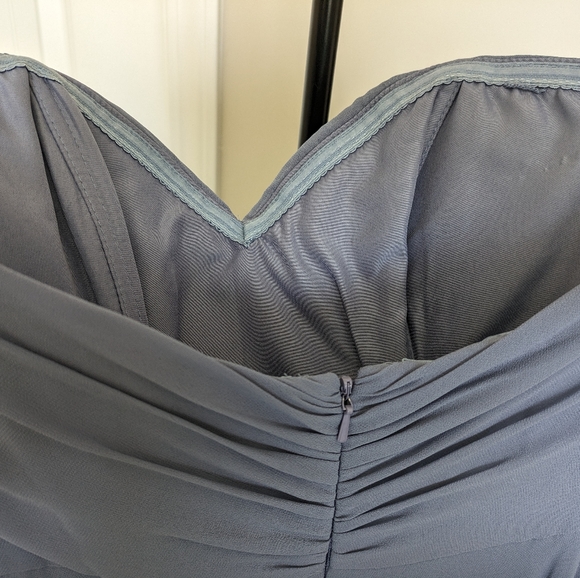 Jenny Yoo Adeline Peri Blue Gray Style 1781 Maxi Dress Size 6 - Picture 7 of 13